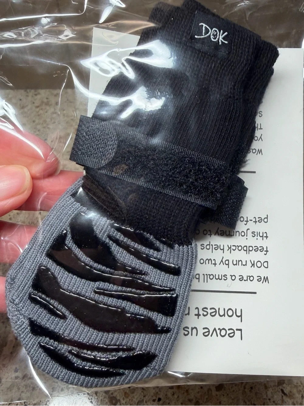 DOK Tiger Toes Maximum Grip Dog Socks Size SMALL Black (4 Pack)